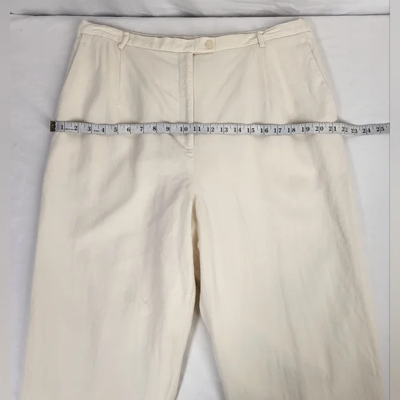 Vintage Pendleton Virgin Wool Lined White Pants Size 16 Hi-Rise Straight Leg - Picture 9 of 16